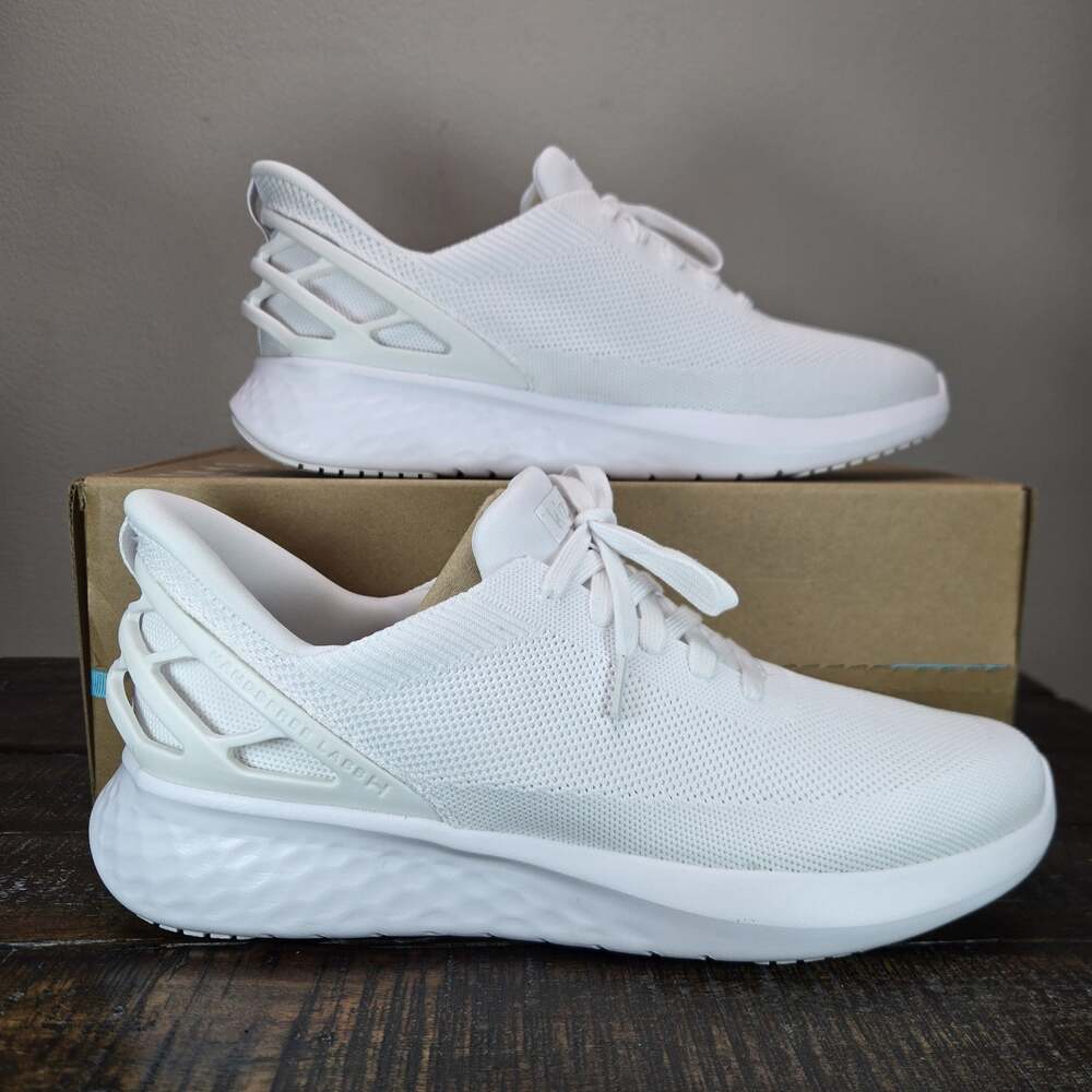 NEW Kizik Athens Mens Size 10.5 Slip On Lace Up Sneakers Shoes White Womens 12